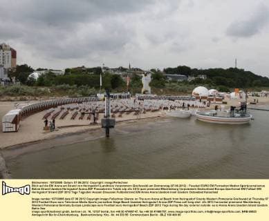 Blick auf die EM Arena am Strand von Heringsdorf (Landkreis Vorpommern Greifswald) am Donnerstag (07.06.2012)