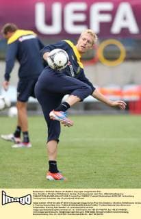 Kiev, Sweden s Christian Wilhelmsson during a training session near Kiev xMaloletkaxEvgeniyx  ActionPlus11286967