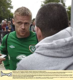 POLAND - Gdynia - 07 JUNE 2012 - Republic of Ireland Training Session at Gdynia. Damien Duff talking with the medias. 