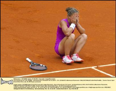 Joie de Sara Errani (ita) TENNIS : internantionaux de Roland Garros 2012 - J12 - 07 06 2012 JBAutissier Panoramic 
