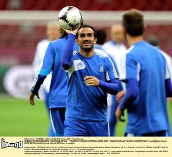 GREECE TRAINING SESSION THEOFANIS GEKAS - WARSAW 07.06.2012 FOOTBALL EURO 2012 -  120607MIN103