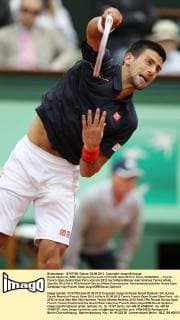 Novak Djokovic, SRB, during fourth round of French Open 2012 in Paris; 03 06 2012 -