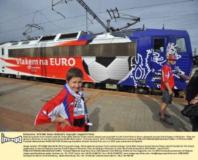Special purpose train named Ladislav Vizek (after famous Czech soccer player) was provided for the Czech fans to have a pleasant journey from Prague to Wroclaw - They are going to Wroclaw to see the forthcoming EURO 2012 match - Pictured June 8, 2012. (CTKxPhoto RomanxVondrous)  CTKPhoto15280