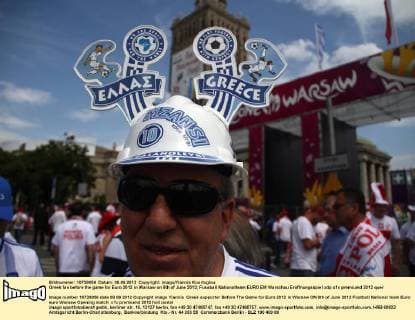 Greek fan before the game for Euro 2012 in Warsaw on 8th of June 2012