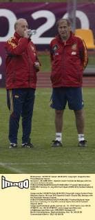 Gniewino - 08 JUNE 2012 - Spanish coach Vicente del Bosque with his assistant Antonio Grande. 