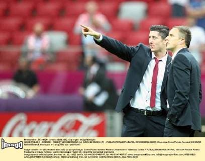 GAME POLAND - GREECE - ROBERT LEWANDOWSKI (L), DARIUSZ DUDKA (P) -  20120608CSLG0001