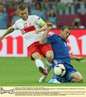 Warsaw - Poland - Greece - JAKUB - Kuba - Blaszczykowski (L) AVRAAM PAPADOPOULOS (P) -  20120608CSMT8107