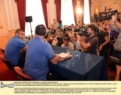 Pressekonferenz Frankreich - Karim Benzema FOOTBALL : Euro 2012 - Donetsk - 06 09 2012 AnthonyBibard FEP Panoramic 
