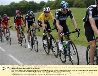 Bradley Wiggins from Sky Team CYCLISME : Dauphine Libere 2012 - 7 eme Etape - Morzine to Chatel - 10 06 2012 PhotoNews Panoramic 