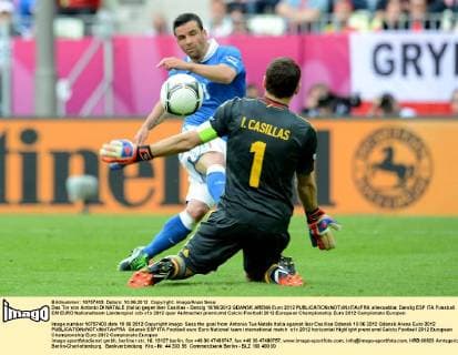 Das Tor von Antonio DI NATALE (Italia) gegen Iker Casillas - Danzig 10 06 2012 GDANSK ARENA Euro 2012 allexsabba