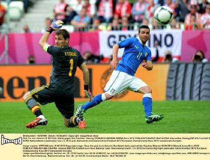 Das Tor von Antonio DI NATALE (Italia) gegen Iker Casillas - Danzig 10 06 2012 GDANSK ARENA Euro 2012 allexsabba