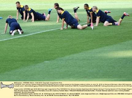 10.06.2012. Kiev, Ukraine. Sweden head coach Erik Hamren during a training session at the Olympic stadium in Kiev on June 10 , 2012, on the eve of the team s Euro 2012 opening football match. xMaloletkaxEvgeniyx  ActionPlus11288169