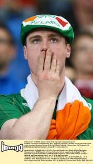 Football - European Championships 2012 - Republic of Ireland v Croatia An Irish fan looks upset at the Municipal Stadium, Poznan 
