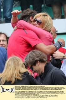 Spanish Rafael Nadal hugs his mother Ana Maria Parera after winning his French Open men s final match - Roland Garros in Paris - Nadals 7th French Open title -  PAR20120611719