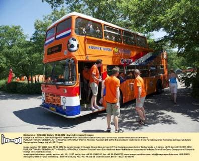 Oranje bus arrives at the camping Fans of Netherlands in Kharkov UEFA EURO 2012 2011 2012 xVIxWillemxJanxDijkdrentxIVx 970013