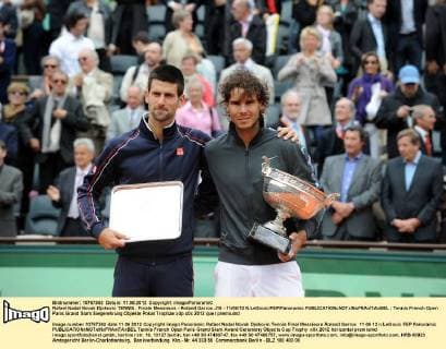 Rafael Nadal Novak Djokovic TENNIS : Finale Messieurs - Roland Garros J15 - 11 06 12 N.LeGouic FEP Panoramic 