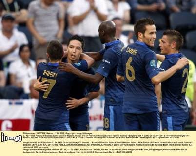 (L-R) Franck Ribery of France,Samir Nasri of France,Alou Diarra of France,Yohan Cabaye of France France v England UEFA EURO 2012 2011 2012 xVIxHenkxJanxDijksxIVx 970361