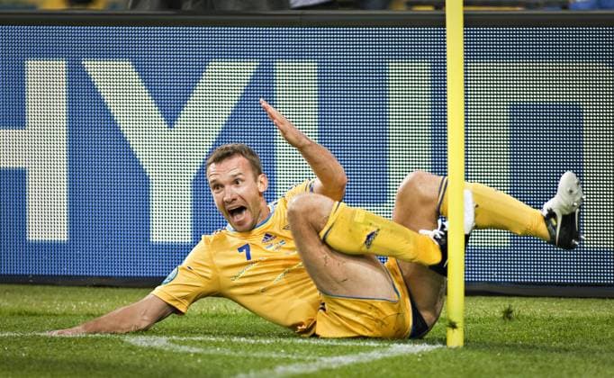 Kiew 11.06.2012, Nationalstadion Torjubel: Andriy Shevchenko (Ukraine) Ukraine - Schweden