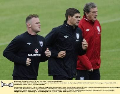 Krakow, 13.06.2012 - UEFA EURO 2012 - Training England - Wayne Rooney - Steven Gerrard - Roy Hodgson 