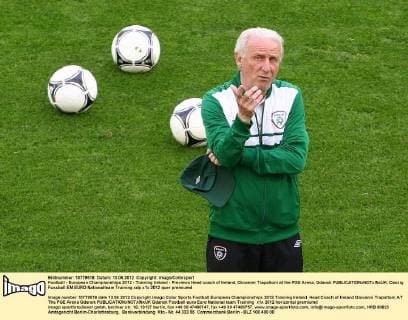 Football - European Championships 2012 - Training Ireland - Previews Head coach of Ireland, Giovanni Trapattoni at the PGE Arena, Gdansk 
