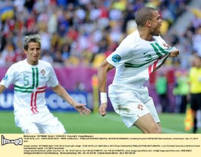 13.06.2012, Lviv - UEFA EURO 2012 - PEPE celebration -  20120613CSMS0024