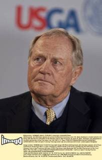 Golfing great Jack Nicklaus appears at a press conference unveiling a new U.S. Open champion s medal named in his honor and bearing his silhouette at the Olympic Club in San Francisco on June 13, 2012. The honor was bestowed on the 50th anniversary of his first major win, the 1962 U. S. Open.  SXP2012061313