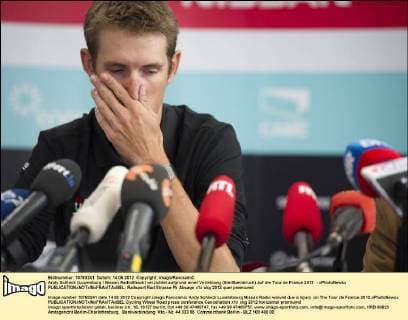 Andy Schleck (Luxemburg Nissan RadioShack) verzichtet aufgrund einer Verletzung (Steißbeinbruch) auf die Tour de France 2012 - xPhotoNewsx 