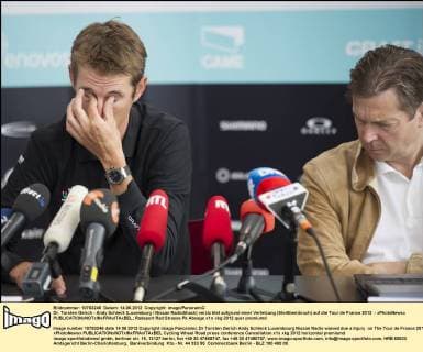 Dr. Torsten Gerich - Andy Schleck (Luxemburg Nissan RadioShack) verzichtet aufgrund einer Verletzung (Steißbeinbruch) auf die Tour de France 2012 - xPhotoNewsx 