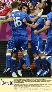 Poznan, 14.06.2012 - UEFA EURO 2012 - Italien vs Kroatien - Jubel nach dem Tor von Andrea Pirlo 