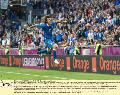 14.06.2012, Poznan - UEFA EURO 2012 - Italien vs Kroatien - Torjubel von Andrea Pirlo -  BOR_20120614_1359