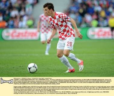 FUSSBALL EUROPAMEISTERSCHAFT 2012 VORRUNDE Italien - Kroatien 14.06.2012 Ivan Perisic (Kroatien) Einzelaktion am Ball 