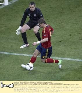 EURO 2012 - POLAND - Gdansk - 14 JUNE 2012 - Spain vs Ireland 2th match group C - Fernando Torres and Shay Given - 
