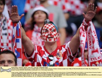The Euro 2012 championships group C football match on June 14, 2012 in Poznan, Poland. Croatian football fans  EN_01032216_0171