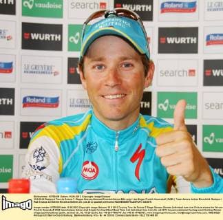 15.6.2012 Radsport Tour de Suisse 7. Etappe Gossau-Gossau Einzelzeitfahren Bild zeigt : der Sieger Fredrik Kessiakoff (SWE) ) Team Astana Aktion Einzelbild 
