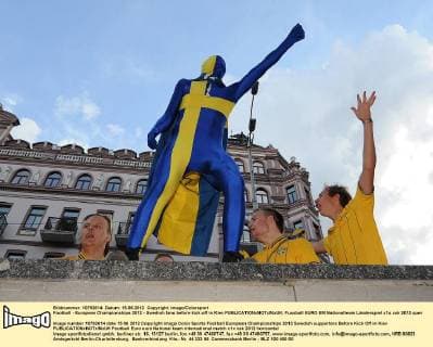 Football - European Championships 2012 - Swedish fans before kick off in Kiev 