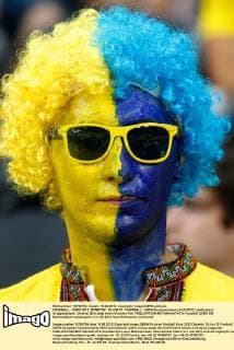 FUSSBALL - EURO 2012, DONETSK, 15.JUN.12 - FUSSBALL - UEFA Europameisterschaft 2012, Länderspiel, Gruppenphase, Ukraine. Bild zeigt einen Ukrajina Fan. 