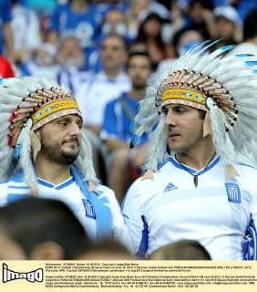 EURO 2012: football championship Group A match on June 16, 2012 in Warsaw. Greek football fans  EN_01033727_0012