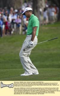 June 15, 2012 - San Francisco, CA, USA - Tiger Woods was not happy with his approach shot on the 10th hole during the third round of the U.S. Open golf tournament at the Olympic Club in San Francisco, California, on Saturday, June 16, 2012. U.S. Open at the Olympic Club - ZUMAm67