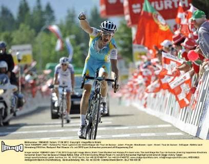 Tanel KANKERT ( EST Astana Pro Team ) gewinnt die letzte Etappe der Tour de Suisse - Jubel - Freude - Emotionen - quer - Event: Tour de Suisse - 9.Etappe - Näfels nach Sörenberg 215.8 km