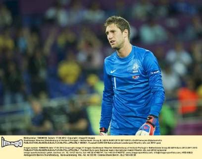 Goalkeeper Maarten Stekelenburg of Holland Portugal v Netherlands Group B: UEFA EURO 2012 2011 2012 xVIxWillemxJanxDijkdrentxIVx 982031
