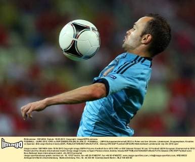 FUSSBALL - EURO 2012, CRO vs ESP DANZIG,POLEN,18.JUN.12 - FUSSBALL - UEFA Europameisterschaft 2012 in Polen und der Ukraine, Länderspiel, Gruppenphase, Kroatien vs Spanien. Bild zeigt Andres Iniesta (ESP). 
