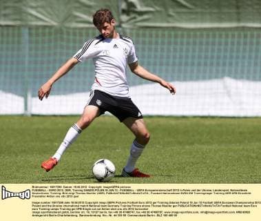 FUSSBALL - EURO 2012, GER, Training DANZIG,POLEN,19.JUN.12 - FUSSBALL - UEFA Europameisterschaft 2012 in Polen und der Ukraine, Länderspiel, Nationalteam Deutschland, Training. Bild zeigt Thomas Mueller (GER). 