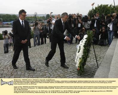 Wolfgang Niersbach DFB president GDANSK 20.06.2012 EURO 2012 FOOTBALL EUROPEAN CHAMPIONSHIP GERMAN FEDERATION DFB VISITS WESTERPLATTE MONUMENT FOT. WOJCIECH FIGURSKI NEWSPIX.PL  20120620fig016