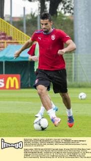 WROCLAW 20 06 2012 MILAN BAROS Czech Republic 15 TRAINING OF CZECH REPUBLIC NATIONAL FOOTBALL TEAM AT MUNICIPAL STADIUM OPOROWSKA WROCLAW -  BOR_20120620_1953