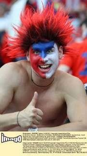 21.06.2012. Warsaw. , EURO 2012, FOOTBALL EUROPEAN CHAMPIONSHIP, Quarterfinals. Czech Republic fan in face paint before the game started. xTOMASZxJASTRZEBOWSKIx  ActionPlus11293608
