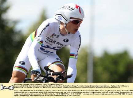 Zwenkau, 22.06.2012, Deutsche Radmeisterschaften 2012. , Im Bild: Tony Martin (Team Omega Pharma Quickstep), Einzelzeitfahren der Männer. ,