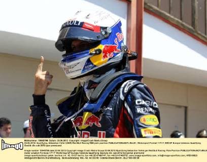 23.06.2012- Qualifying, Sebastian Vettel (GER) Red Bull Racing RB8 pole position 