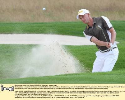 Bunkerschlag an Loch 14 für Marcel Siem (GER) BMW International Open 2012, Germany, Köln 23.06.2012, Golf Club Gut Lärchenhof, Puhlheim Köln Samstag