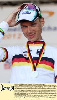 Zwenkau, 22.06.2012, Deutsche Radmeisterschaften 2012. , Im Bild: Weltmeister Tony Martin (Team Omega Pharma Quickstep) ist Deutscher Meister im Einzelzeitfahren. ,