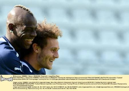 Mario BALOTELLI, Alessandro DIAMANTI (Italia) Cracovia 26 06 2012 Training der italienischen Nationalmannschaft allexsabba